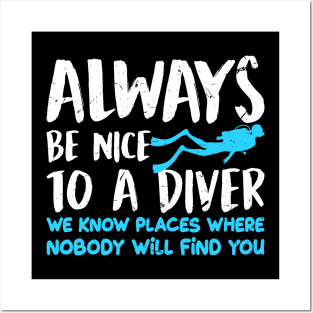 Funny Scuba Diving Shirt For Divers Vintage Dive Lover Gifts Posters and Art